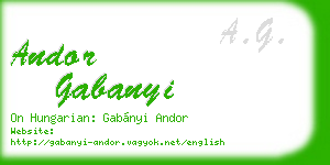 andor gabanyi business card